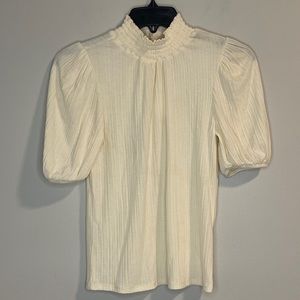 Who Wear What When Where Women's Puff Sleeve Blouse Ivory S